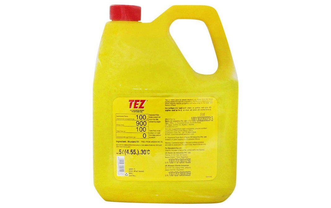 Tez Pt3 Kachchi Ghani Mustard Oil    Can  5 litre